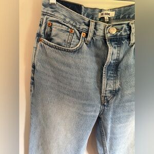Re/Done Relaxed Light Blue Jeans with button fly NWOT size 28